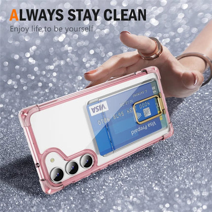 For Samsung Galaxy S23 Case Reinforced Corners TPU + Acrylic Phone Cover with Kickstand Card Holder