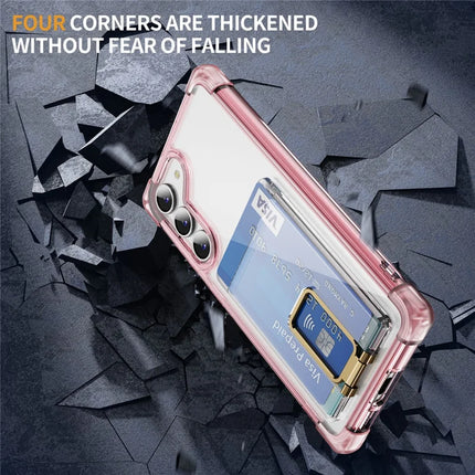 For Samsung Galaxy S23 Case Reinforced Corners TPU + Acrylic Phone Cover with Kickstand Card Holder