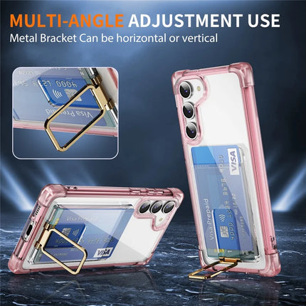 For Samsung Galaxy S23 Case Reinforced Corners TPU + Acrylic Phone Cover with Kickstand Card Holder
