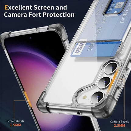 For Samsung Galaxy S23 Case Reinforced Corners TPU + Acrylic Phone Cover with Kickstand Card Holder