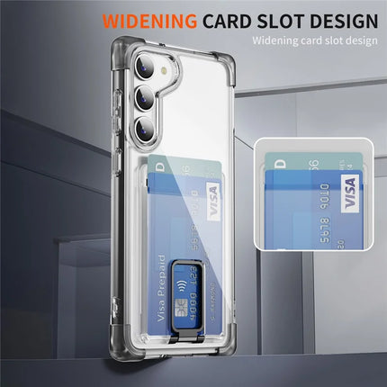 For Samsung Galaxy S23 Case Reinforced Corners TPU + Acrylic Phone Cover with Kickstand Card Holder