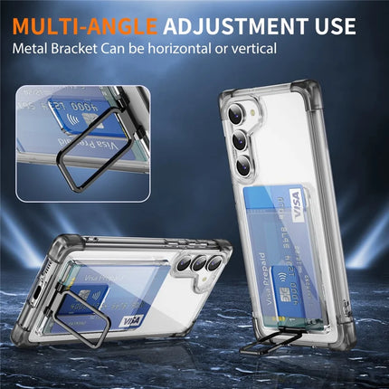 For Samsung Galaxy S23 Case Reinforced Corners TPU + Acrylic Phone Cover with Kickstand Card Holder