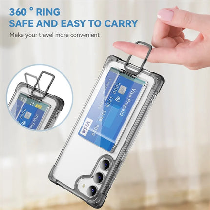 For Samsung Galaxy S23 Case Reinforced Corners TPU + Acrylic Phone Cover with Kickstand Card Holder