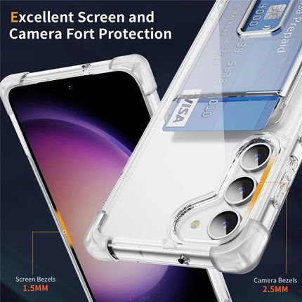 For Samsung Galaxy S23 Case Reinforced Corners TPU + Acrylic Phone Cover with Kickstand Card Holder