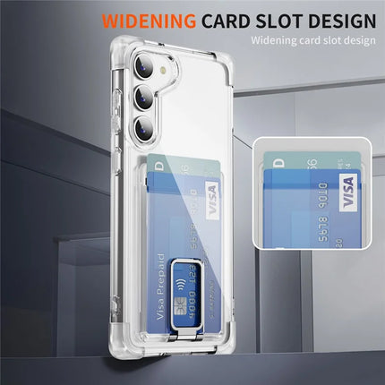 For Samsung Galaxy S23 Case Reinforced Corners TPU + Acrylic Phone Cover with Kickstand Card Holder