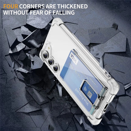For Samsung Galaxy S23 Case Reinforced Corners TPU + Acrylic Phone Cover with Kickstand Card Holder