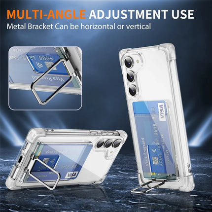 For Samsung Galaxy S23 Case Reinforced Corners TPU + Acrylic Phone Cover with Kickstand Card Holder