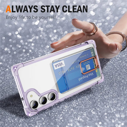 For Samsung Galaxy S23 Case Reinforced Corners TPU + Acrylic Phone Cover with Kickstand Card Holder