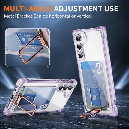 For Samsung Galaxy S23 Case Reinforced Corners TPU + Acrylic Phone Cover with Kickstand Card Holder