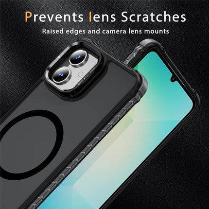 For Samsung Galaxy A05 4G Case with Lens Kickstand Matte Phone Back Cover Compatible with MagSafe