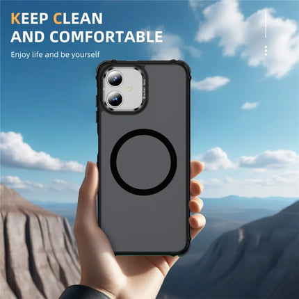 For Samsung Galaxy A05 4G Case with Lens Kickstand Matte Phone Back Cover Compatible with MagSafe
