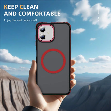 For Samsung Galaxy A05 4G Case with Lens Kickstand Matte Phone Back Cover Compatible with MagSafe