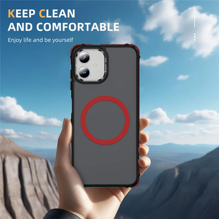 For Samsung Galaxy A05 4G Case with Lens Kickstand Matte Phone Back Cover Compatible with MagSafe