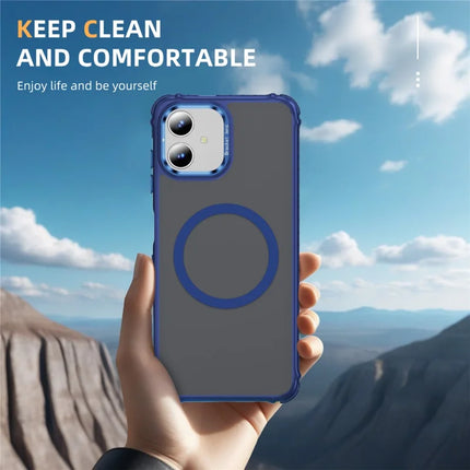 For Samsung Galaxy A05 4G Case with Lens Kickstand Matte Phone Back Cover Compatible with MagSafe