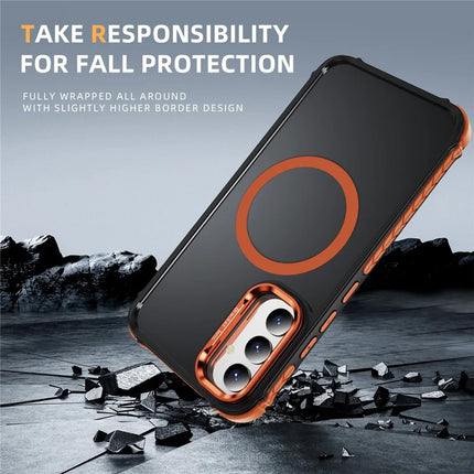 For Samsung Galaxy A05s 4G Case with Lens Kickstand Matte Phone Back Cover Compatible with MagSafe