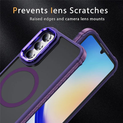 For Samsung Galaxy A05s 4G Case with Lens Kickstand Matte Phone Back Cover Compatible with MagSafe
