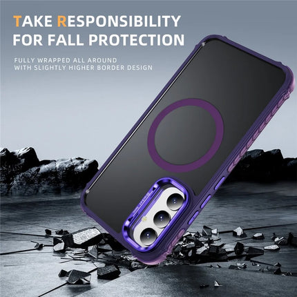 For Samsung Galaxy A05s 4G Case with Lens Kickstand Matte Phone Back Cover Compatible with MagSafe