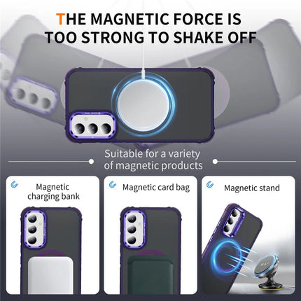 For Samsung Galaxy A05s 4G Case with Lens Kickstand Matte Phone Back Cover Compatible with MagSafe