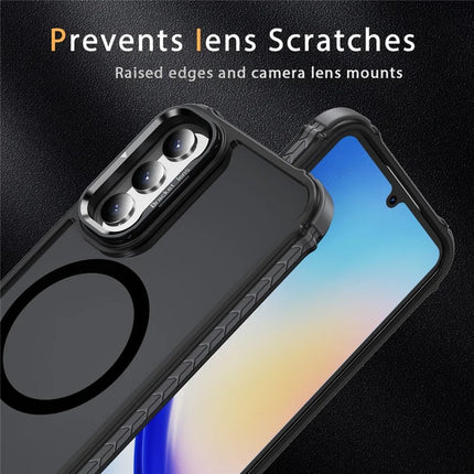 For Samsung Galaxy A05s 4G Case with Lens Kickstand Matte Phone Back Cover Compatible with MagSafe