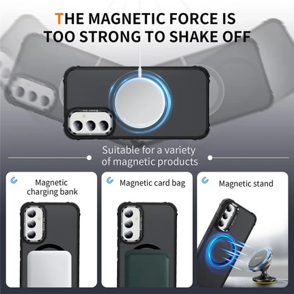 For Samsung Galaxy A05s 4G Case with Lens Kickstand Matte Phone Back Cover Compatible with MagSafe