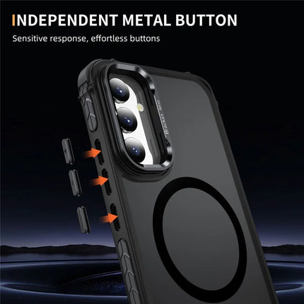 For Samsung Galaxy A05s 4G Case with Lens Kickstand Matte Phone Back Cover Compatible with MagSafe