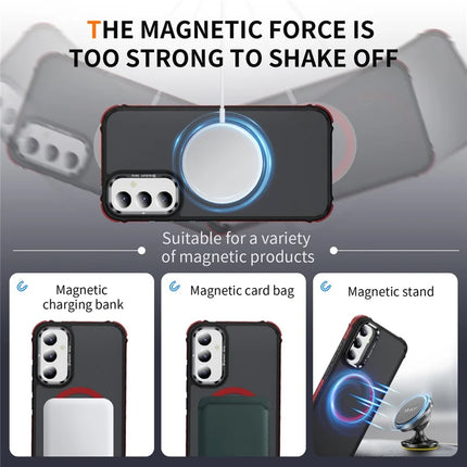 For Samsung Galaxy A05s 4G Case with Lens Kickstand Matte Phone Back Cover Compatible with MagSafe