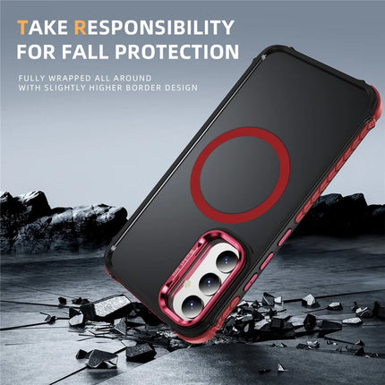 For Samsung Galaxy A05s 4G Case with Lens Kickstand Matte Phone Back Cover Compatible with MagSafe