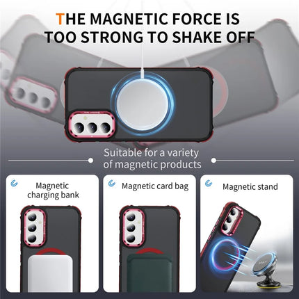 For Samsung Galaxy A05s 4G Case with Lens Kickstand Matte Phone Back Cover Compatible with MagSafe
