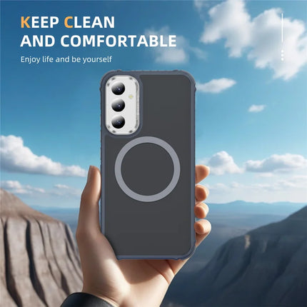 For Samsung Galaxy A05s 4G Case with Lens Kickstand Matte Phone Back Cover Compatible with MagSafe