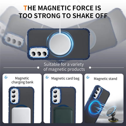 For Samsung Galaxy A54 5G Case with Lens Kickstand Matte Phone Back Cover Compatible with MagSafe