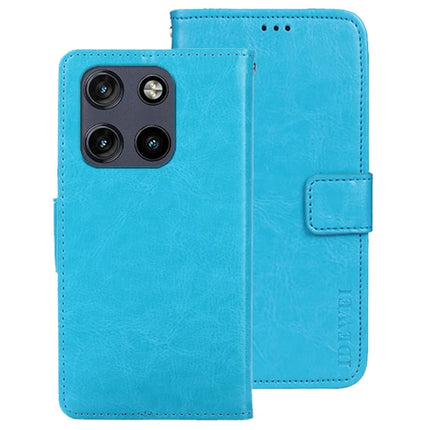 IDEWEI For Motorola Moto G Stylus 5G (2025) Stand Case Crazy Horse Texture Leather Phone Cover - Sky Blue
