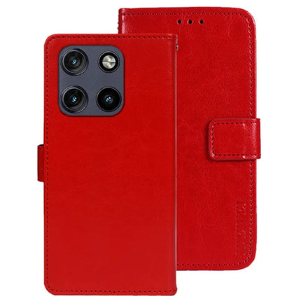 IDEWEI For Motorola Moto G Stylus 5G (2025) Stand Case Crazy Horse Texture Leather Phone Cover - Red
