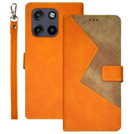 IDEWEI For Motorola Moto G Stylus 5G (2025) Case Card Slots Splicing Color Leather Phone Cover - Yellow