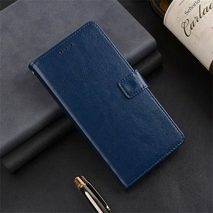 IDEWEI For Motorola Moto G Stylus 5G (2025) Case Wallet Leather Phone Cover Crazy Horse Texture
