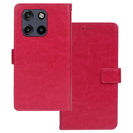 IDEWEI For Motorola Moto G Stylus 5G (2025) Case Wallet Leather Phone Cover Crazy Horse Texture - Rose