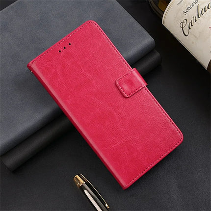 IDEWEI For Motorola Moto G Stylus 5G (2025) Case Wallet Leather Phone Cover Crazy Horse Texture