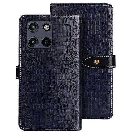 IDEWEI For Motorola Moto G Stylus 5G (2025) Case Crocodile Texture PU Leather Flip Phone Cover - Blue