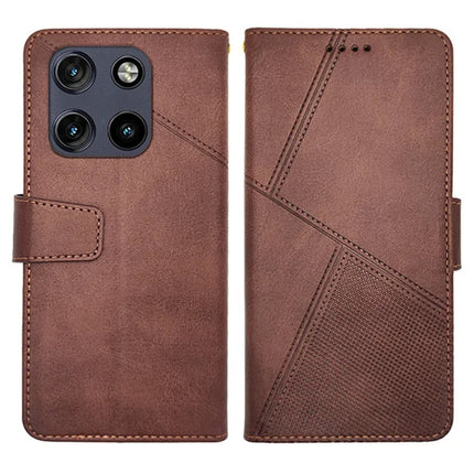 IDEWEI For Motorola Moto G Stylus 5G (2025) Case Leather Wallet Phone Cover Stand Calf Texture - Coffee