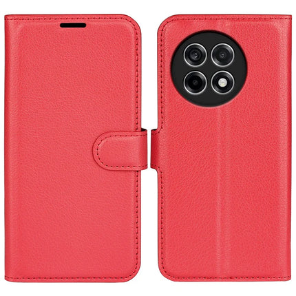 For OnePlus Ace 5 Pro 5G / Ace 5 5G / 13R 5G Case Litchi Texture Shockproof Leather Wallet Phone Cover - Red