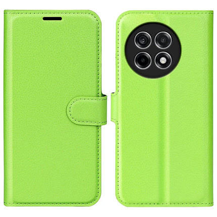 For OnePlus Ace 5 Pro 5G / Ace 5 5G / 13R 5G Case Litchi Texture Shockproof Leather Wallet Phone Cover - Green