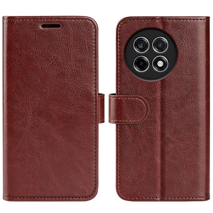 For OnePlus Ace 5 Pro 5G Wallet Case Crazy Horse Texture Stand Leather Phone Cover - Brown