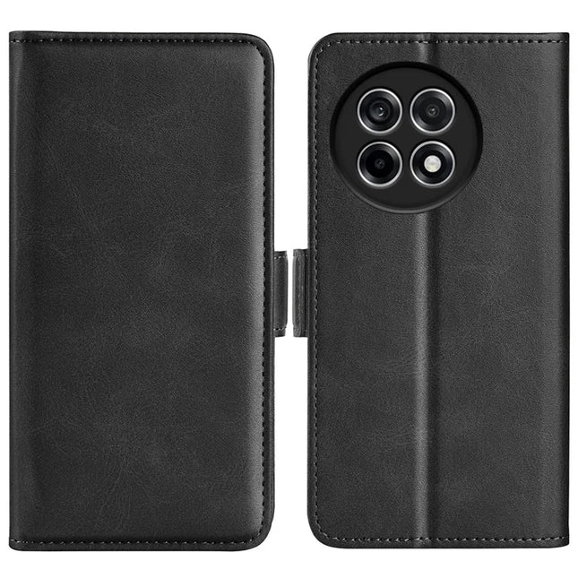For OnePlus Ace 5 Pro 5G Stand Case Calf Texture Leather Wallet Phone Cover - Black