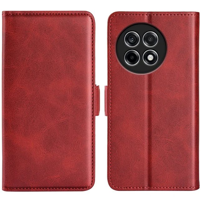 For OnePlus Ace 5 Pro 5G Stand Case Calf Texture Leather Wallet Phone Cover - Red
