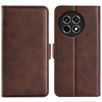 For OnePlus Ace 5 Pro 5G Stand Case Calf Texture Leather Wallet Phone Cover - Brown