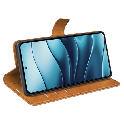For OnePlus Ace 5 Pro 5G Stand Case Anti-Scratch Calf Texture Leather Phone Cover