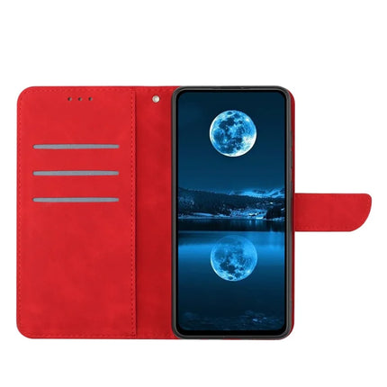 For OnePlus 13 Case Skin Touch Lines Imprinted PU Leather Flip Phone Cover