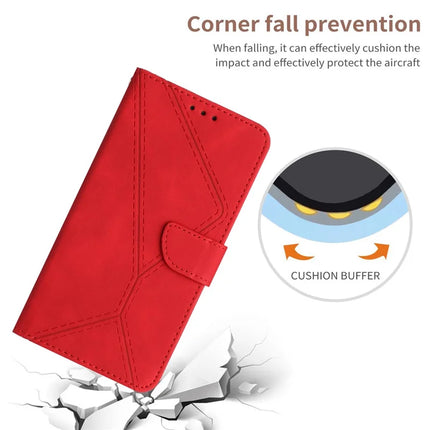 For OnePlus 13 Case Skin Touch Lines Imprinted PU Leather Flip Phone Cover