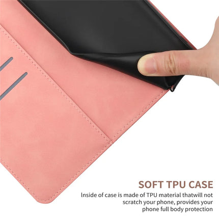 For OnePlus 13 Case Skin Touch Lines Imprinted PU Leather Flip Phone Cover