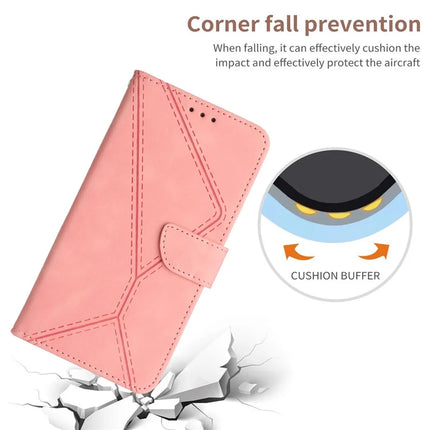 For OnePlus 13 Case Skin Touch Lines Imprinted PU Leather Flip Phone Cover