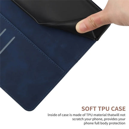 For OnePlus 13 Case Skin Touch Lines Imprinted PU Leather Flip Phone Cover